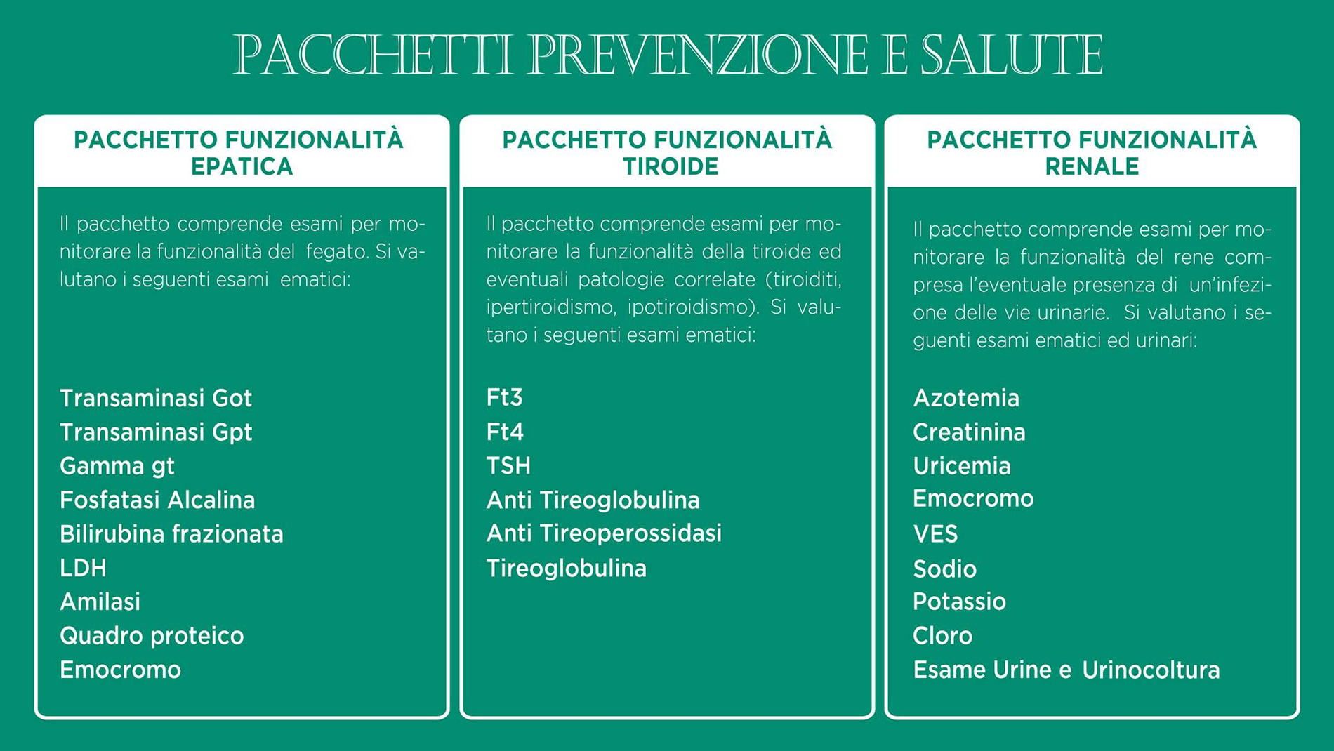 Pacchetto prevenzione e salute 1
