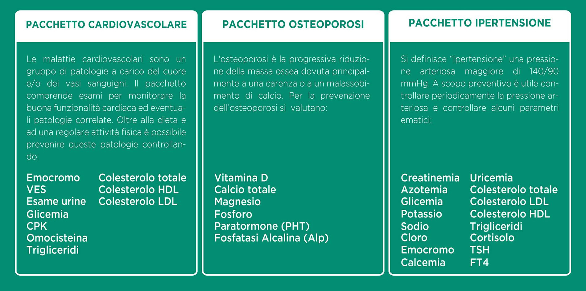 Pacchetto prevenzione e salute 2